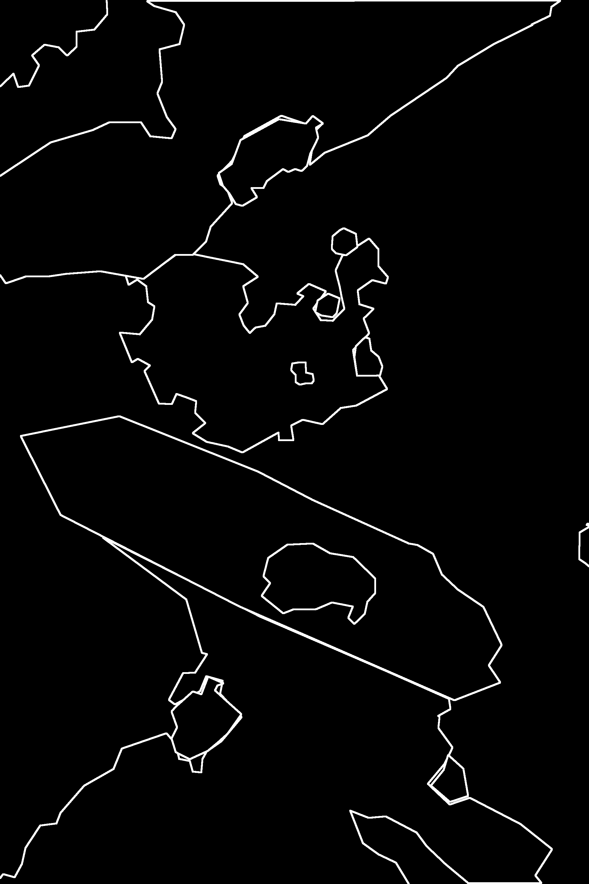 Grain boundary map — edge detection overlay with size distribution data